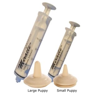 the miracle nipple small puppy and large puppy 2 smoczki i 2 strzykawki miracle oring 10 ml i 20 ml